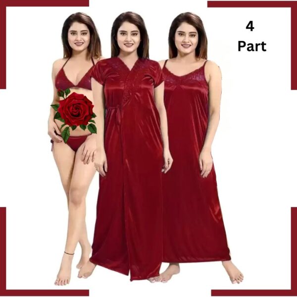 Nighty 4 Part Maroon