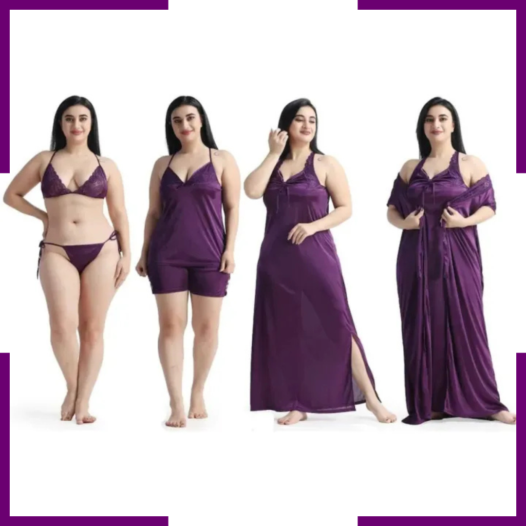 New 6 Part Nighty Purple