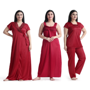 New 4 Part Nighty Maroon