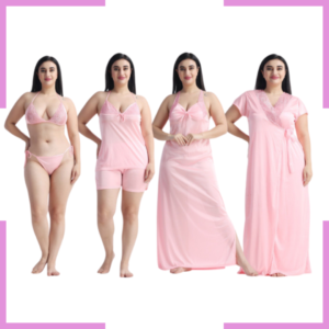New 6 Part Nighty Pink