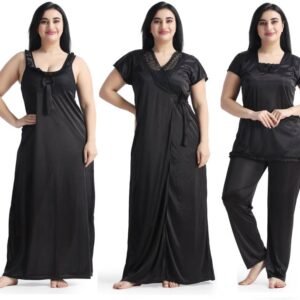 New 4 Part Nighty Black